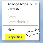 Click on the properties option.