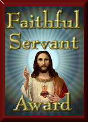 Faithful Servant Award from Angel Express, Premiere Provider of Religious Greeting Cards, Home of "A Scripture Talking Card."  